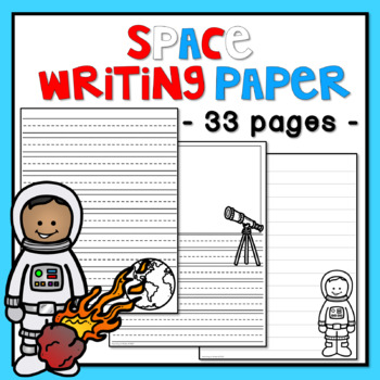 Preview of Outer Space Writing Paper - Primary and Secondary Lined