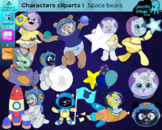 Outer Space bear characters, Outer space clip arts