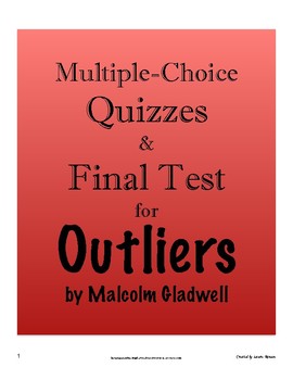 Preview of Outliers: Multiple-Choice Quizzes & Final Test