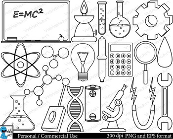 Preview of Outline Laboratory Digital Clip Art Graphics 32 images cod129