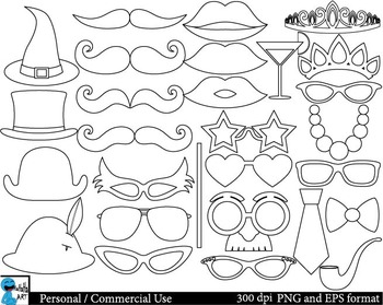 Preview of Outline Party booth props Clip Art 28 images cod139