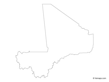 Outline Map Of Mali By Vemaps 