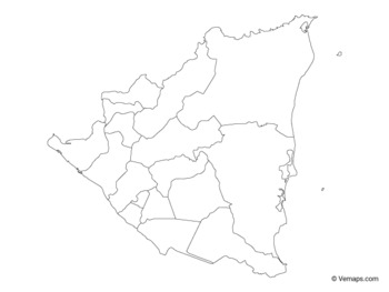 Outline Map Of Nicaragua With Departments By Vemaps TPT   Original 5210752 1 