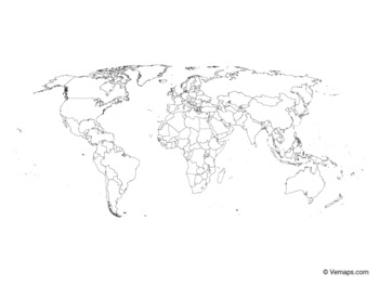Outline Map Of World Worksheets Teachers Pay Teachers
