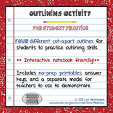 Outlining Practice:  No-Prep Activity and Printables