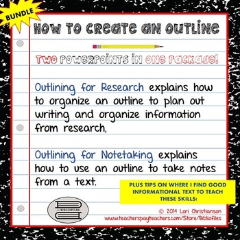 Preview of Outlining for Notetaking and Outlining for Research {Two PowerPoint Bundle}
