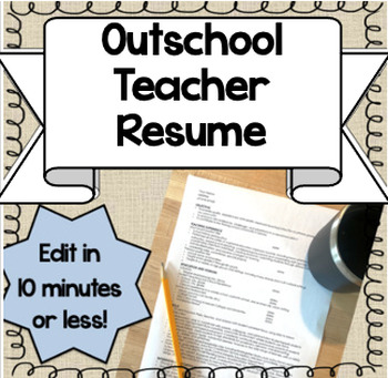 Preview of Outschool Teacher Resume Template
