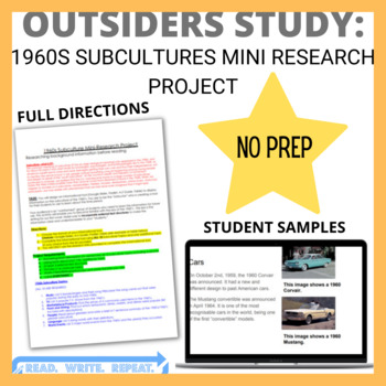 Preview of Outsiders Study: *NO PREP* 1960s Subcultures Mini Research Project