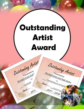 Preview of Outstanding Artist Award (Editable, FREE!)