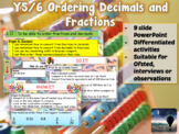 Outstanding Ordering Decimals to Fractions Maths Lesson