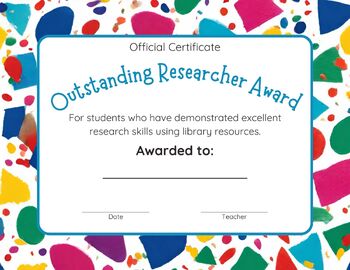 Preview of Outstanding Researcher Award - Research Library Skills