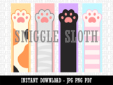 Outstretched Cat Paws Bookmarks Print Printable JPG PDF PN