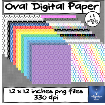 Preview of Oval Pattern Digital Paper/ Backgrounds Clip Art Set Commercial Use- 24 images
