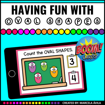 Preview of Oval Shapes Boom Cards™ Distance Learning Math