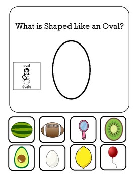 Preview of Oval adapted book with ASL visuals and Spanish