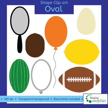 Oval Objects 2d Clip Art Shapes By Thinkingcaterpillars Tpt