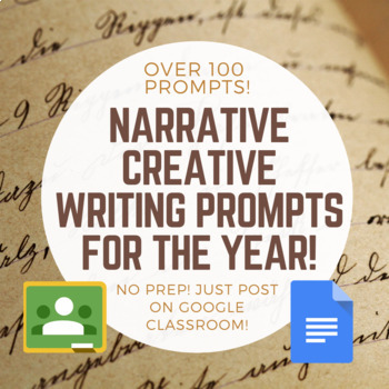 Preview of Over 100 Narrative Creative Writing Prompts for the Year! Made with Google!