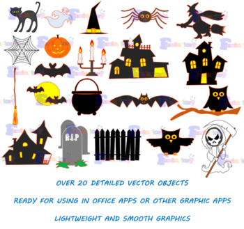 Preview of Over 20 Interesting Halloween Office Clip art (Vector)