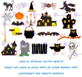 Over 20 Interesting Halloween Office Clip art (Vector)