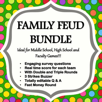 Preview of 39% OFF Family Feud For All Seasons Bundle - Classroom & Faculty Events