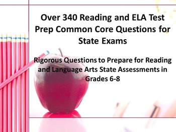 Preview of 340 Middle School Reading-ELA Test Prep Common Core Questions for State Exams