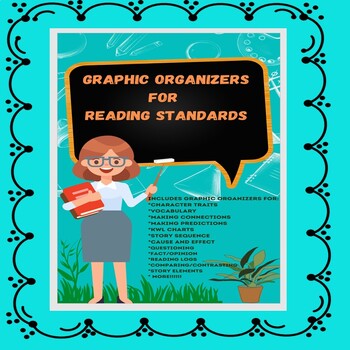 Preview of Over 40 Standards-based Graphic Organizers!! Characters, Questioning, Vocab