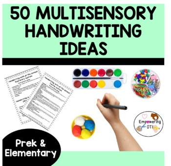 Preview of Over 50 IDEAS for MULTISENSORY HANDWRITING ! prek12345