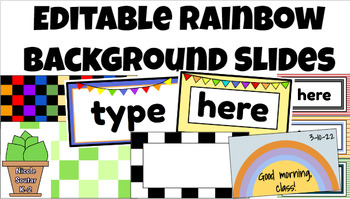 Preview of Over 70 Editable Rainbow Background Google Slides