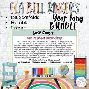 Preview of ELA Bell Ringers BUNDLE for Middle School Reading & Writing (6th-8th Grade)