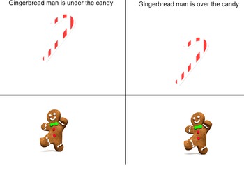 Preview of Over Under Gingerbread Man SMART board activity