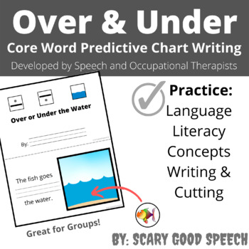 Preview of Over and Under - Core Word AAC Predictable Chart Writing