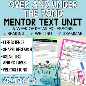 Preview of Over and Under the Pond: Life Science Integration Mentor Text Unit - Grades 1-2