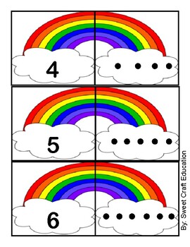 over the rainbow counting numbers and dots 1 10 cards printable pdf