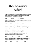 Over the summer review!!