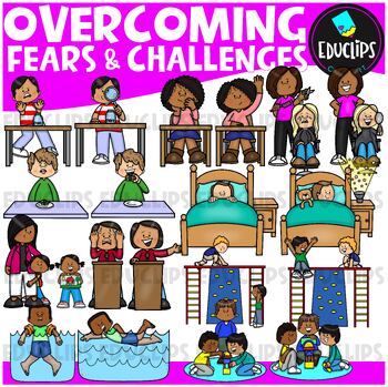 Preview of Overcoming Fears and Challenges Clip Art Set {Educlips Clipart}