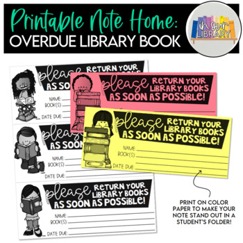 Preview of Overdue Library Book Note