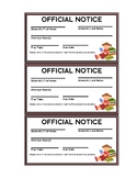 Overdue Library Book Official Notice FREEBIE