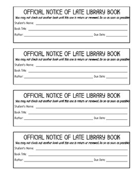 Preview of Overdue Library Book Reminders