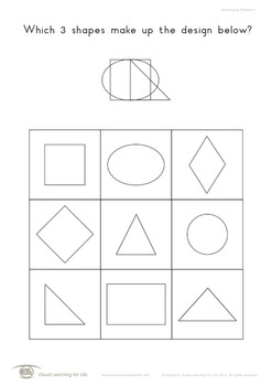 overlapping shapes visual perception worksheets by visual learning