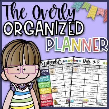 Preview of Overly Organized Teacher Lesson Planner| Lesson Plan Template Editable