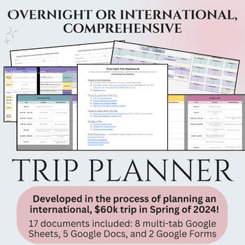 Preview of Overnight Trip Complete Planner | Choir/Band Travel Bundle | Google Docs Sheets