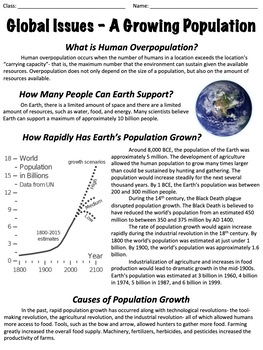 overpopulation geography essay