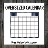 Oversized Navy Blue Dots Calendar