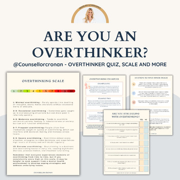 Preview of Overthinking Worksheets. Anxiety Coping Skills. Emotional Regulation. CBT