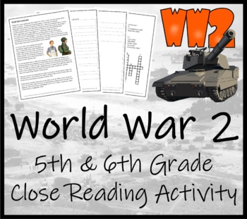 Preview of Overview of World War 2 Close Reading Comprehension Activity | 5th & 6th Grade