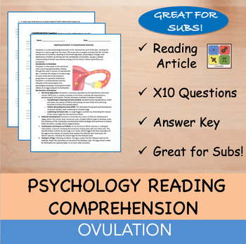 Preview of Ovulation - Psychology Reading Passage - 100% EDITABLE
