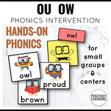 Ou Ow Activities, Phonics Centers, and Seesaw Activities