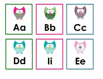 Owl Alphabet Flashcards Upper And Lowercase Together By Runs On