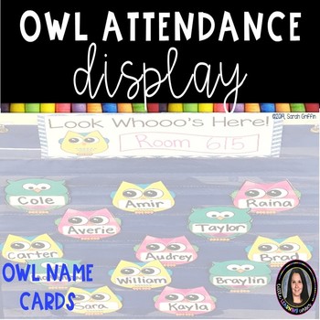 Preview of Owl Attendance Display ~ Look Who's Here ~ Name Cards