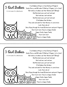 Preview of Owl Babies Poem